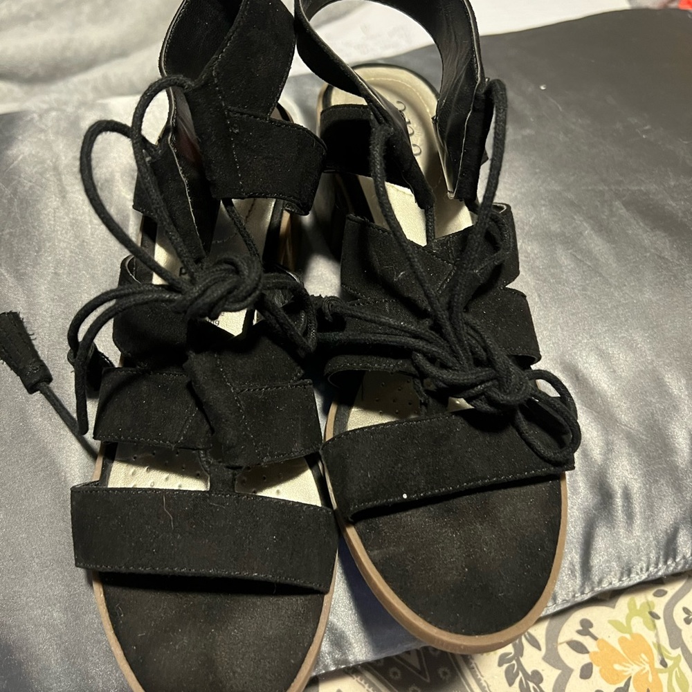 Chunky heel and adjustable to liking sandal style heels